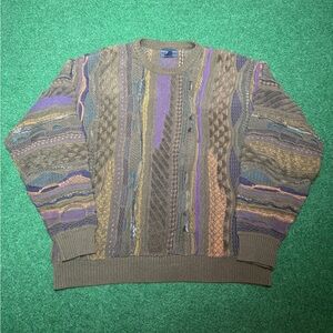 Vintage Coogi Style Chunky 3D Knit 90s L/XL 24x28 Tricot Sweater